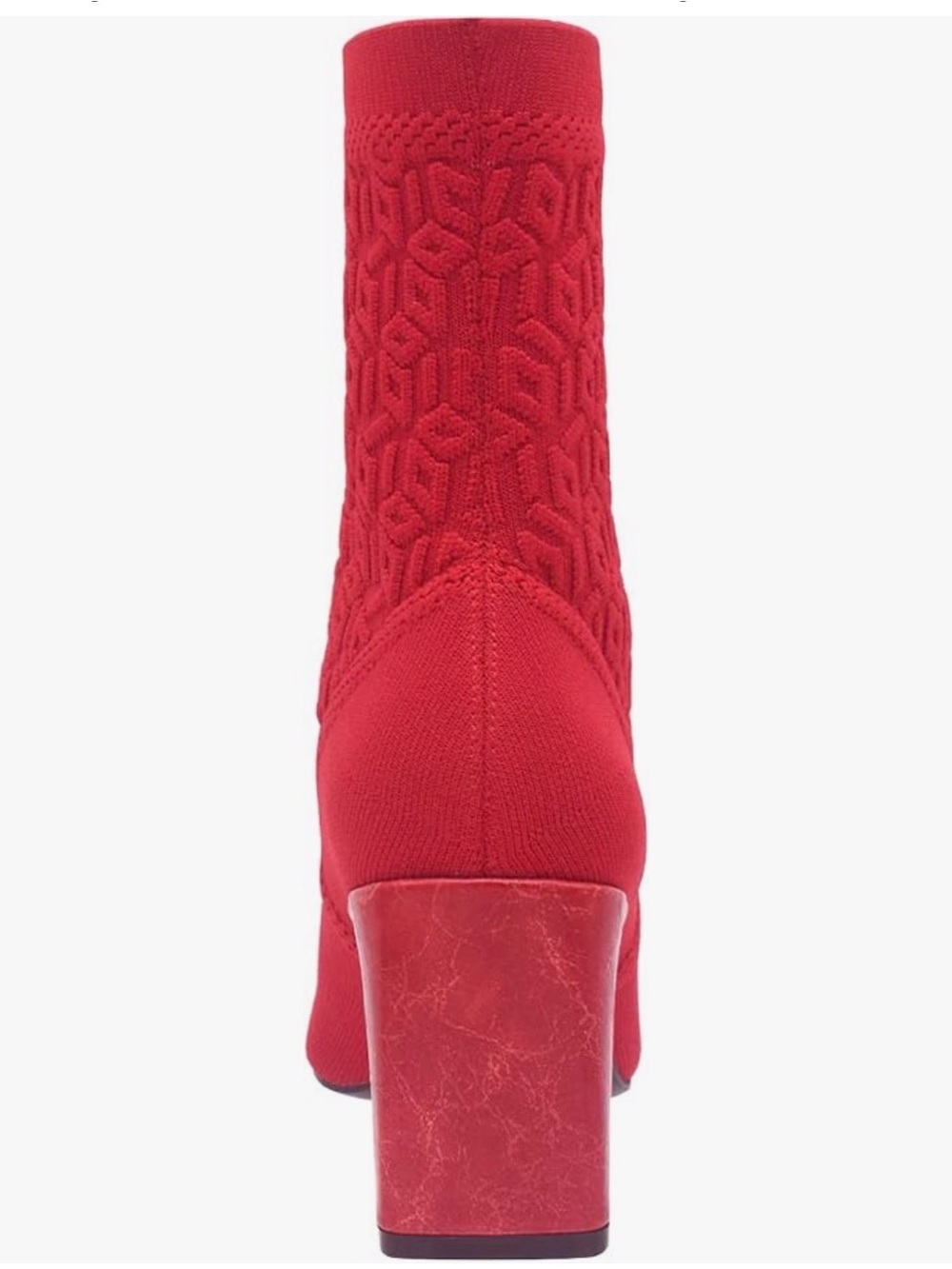 Impo Red Knit Sculpted Block Heel Ankle Boot - Picture 5 of 8